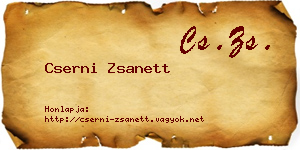 Cserni Zsanett névjegykártya